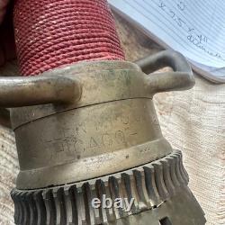 Vintage WD Allen Allenco Chicago Wrapped Fire Hose Nozzle Brass 1942 17.5