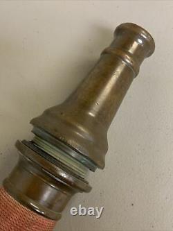 Vintage WD Allen Large 30 Solid Brass Fire Nozzle 2-1/2 with Smooth Bore Tip