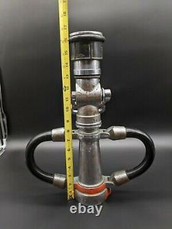 Vintage WOOSTER Brass Chrome Quad Way 16 1/2 in. FIRE NOZZLE Double Handle