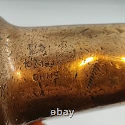 Vintage WW2 1941 Brass Fire Hose Nozzle ORME Fireman's Accessory Original