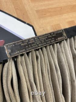 Vintage W. D. Allen Fire Hose Rack w Canvas Hose & Brasss Nozzle WALL MOUNT usa