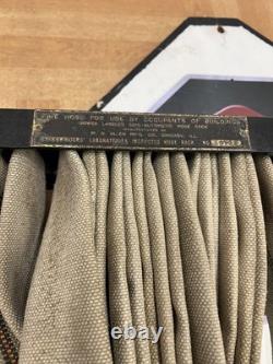 Vintage W. D. Allen Fire Hose Rack w Canvas Hose & Brasss Nozzle WALL MOUNT usa