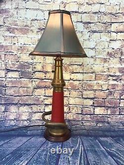 Vintage W. D. Allen Mfg. Chicago 3 in. Brass Red Cord fire Nozzle Custom Lamp