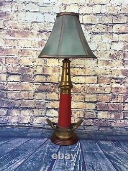 Vintage W. D. Allen Mfg. Chicago 3 in. Brass Red Cord fire Nozzle Custom Lamp