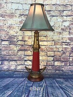 Vintage W. D. Allen Mfg. Chicago 3 in. Brass Red Cord fire Nozzle Custom Lamp