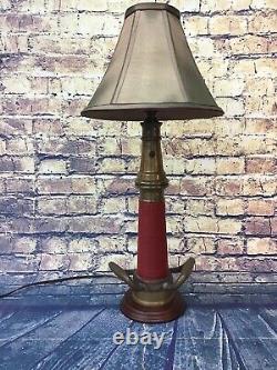 Vintage W. D. Allen Mfg. Chicago 3 in. Brass Red Cord fire Nozzle Custom Lamp