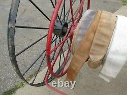 Vintage Wirt & Knox Fire Water Hose Reel Hydrant Hand Pull Towable