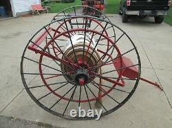 Vintage Wirt & Knox Fire Water Hose Reel Hydrant Hand Pull Towable