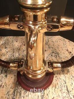 Vintage Wooster 21/2 Brass Fire Nozzle By Akron Brass Co. / Leather Hd