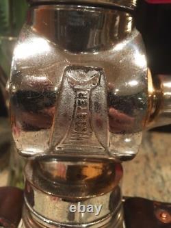 Vintage Wooster brass 21/2 in. Play Pipe W leather hd. Fire Nozzle & Shut Off