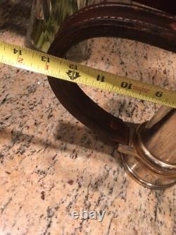 Vintage Wooster brass 21/2 in. Play Pipe W leather hd. Fire Nozzle & Shut Off