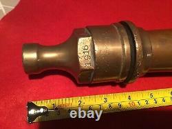 Vintage Ww1 Fire Hose Nozzle Dated 1916 With Crows Foot Marking