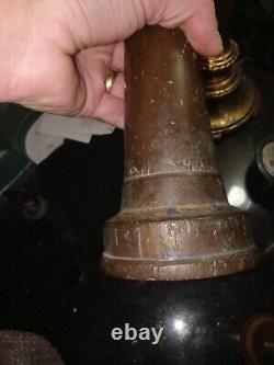Vintage antique brass fire nozzles lot 4, PAWHATAN B&T Works and others