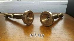 Vintage brass Fire Hose Nozzles Candle Sticks Heavy Brass