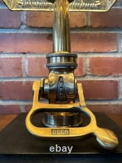 Vintage brass & copper Fire Hose Nozzle one-off custom steampunk art lamp