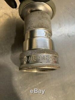 Vintage fire hose nozzle Potowan All-fog 250Ul Chrome Plated Brass