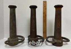 Vtg 1940's American La France Poweron Fire Hose Nozzles Lot of 3