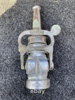 Vtg Akron Ball Solid Brass Fire Hose Nozzle Marked Engine 3 1746608 2283985