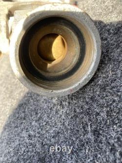 Vtg Akron Ball Solid Brass Fire Hose Nozzle Marked Engine 3 1746608 2283985