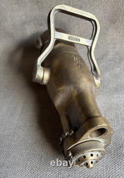 Vtg Akron Brass Fire Hose Nozzle USN United States Navy Water FogWeight 18 lb
