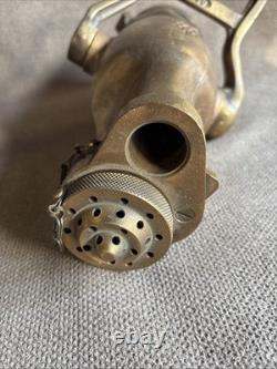 Vtg Akron Brass Fire Hose Nozzle USN United States Navy Water FogWeight 18 lb