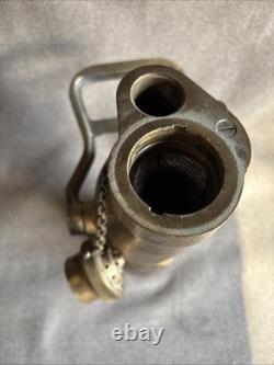 Vtg Akron Brass Fire Hose Nozzle USN United States Navy Water FogWeight 18 lb