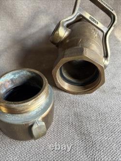 Vtg Akron Brass Fire Hose Nozzle USN United States Navy Water FogWeight 18 lb