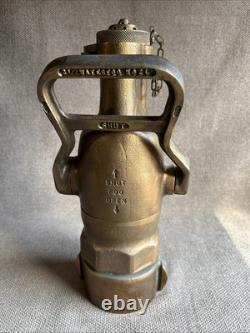 Vtg Akron Brass Fire Hose Nozzle USN United States Navy Water FogWeight 18 lb