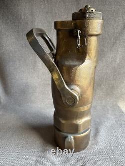 Vtg Akron Brass Fire Hose Nozzle USN United States Navy Water FogWeight 18 lb