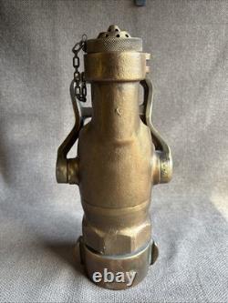 Vtg Akron Brass Fire Hose Nozzle USN United States Navy Water FogWeight 18 lb