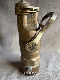 Vtg Akron Brass Fire Hose Nozzle USN United States Navy Water FogWeight 18 lb