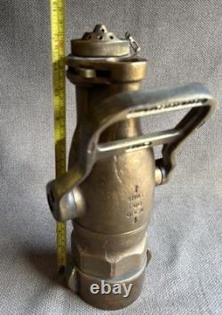 Vtg Akron Brass Fire Hose Nozzle USN United States Navy Water FogWeight 18 lb