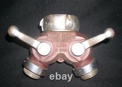 Vtg Akron Brass Wooster, Ohio Fire Hydrant Water Thief Wye Splitter 3 x (2)1.5