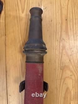 Vtg Allen Underwriter Brass Fire Nozzle Red 30 Firefighter Collectible Movie Pr