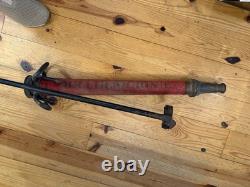 Vtg Allen Underwriter Brass Fire Nozzle Red 30 Firefighter Collectible Movie Pr