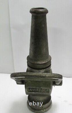 Vtg American-LaFrance & Foamite Corp Signed Ladder Co Fire Firehose Nozzle 1919