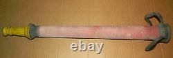 Vtg Antique Fireman's Fire Truck Large Cord Wrapped Playpipe + Brass Hose Nozzle