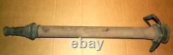 Vtg Antique Fireman's Fire Truck Large Cord Wrapped Playpipe + Brass Hose Nozzle