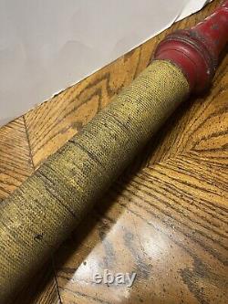 Vtg Antique Made In USA Solid Brass Firefighter Fire Hose Nozzle Long Red