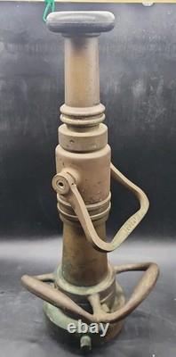 Vtg Elkhart Brass Mgf 3 STAGE 16.5 Pat Pending Dual Butterfly FIRE HOSE NOZZLE