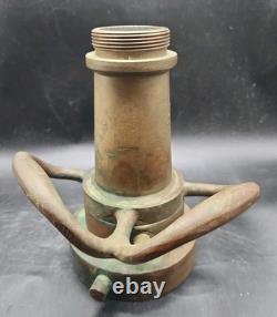Vtg Elkhart Brass Mgf 3 STAGE 16.5 Pat Pending Dual Butterfly FIRE HOSE NOZZLE