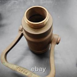 Vtg Elkhart Brass Mgf 3 STAGE 16.5 Pat Pending Dual Butterfly FIRE HOSE NOZZLE