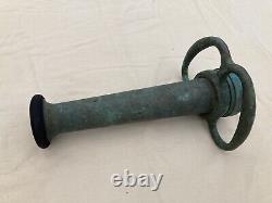 Vtg Elkhart Fire Fighter 10 Brass Fire Hose Nozzle & Handle LPS-200 No-Shock
