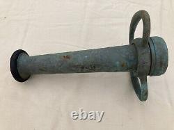 Vtg Elkhart Fire Fighter 10 Brass Fire Hose Nozzle & Handle LPS-200 No-Shock