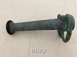 Vtg Elkhart Fire Fighter 10 Brass Fire Hose Nozzle & Handle LPS-200 No-Shock