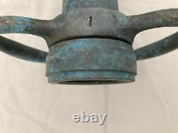 Vtg Elkhart Fire Fighter 10 Brass Fire Hose Nozzle & Handle LPS-200 No-Shock