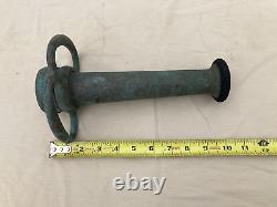 Vtg Elkhart Fire Fighter 10 Brass Fire Hose Nozzle & Handle LPS-200 No-Shock