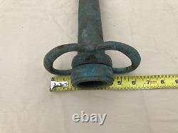 Vtg Elkhart Fire Fighter 10 Brass Fire Hose Nozzle & Handle LPS-200 No-Shock