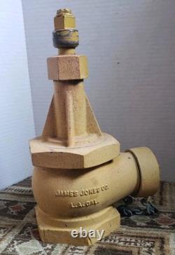 Vtg James Jones Brass Fire Hydrant Head Top Valve Los Angeles 29lb Door Stop