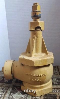 Vtg James Jones Brass Fire Hydrant Head Top Valve Los Angeles 29lb Door Stop